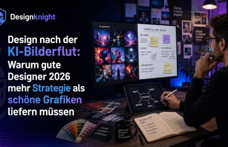 Design nach der KI-Bilderflut: Warum gute Designer 2026 mehr Strategie als schöne Grafiken liefern müssen